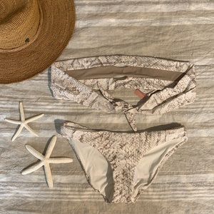 PQ Swim Cobra Bandeau top & Ruched Bottom Size S